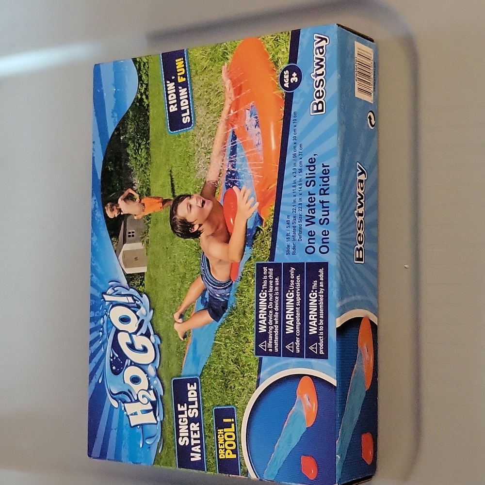 Waterslide H20Go Single,w/1 lane,1 surf rider & drench pool